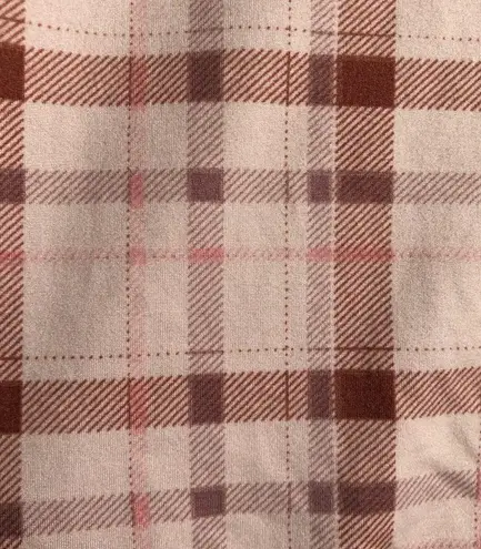 Baby Phat Cropped Top Pink Plaid Half Zip Short Sleeves Logo Sz L GUC