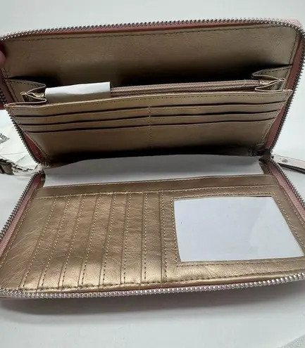 Anne Klein  Women's Pink Wristlet Wallet Multiple Card Slots ID Window