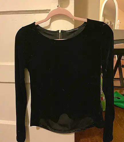 Nordstrom Black Velvet Crop Top