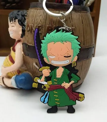 NEW Wiazhu Japanese Anime KEYCHAIN 5.2” Key Ring Purse Backpack Fob Roronoa Zoro Green