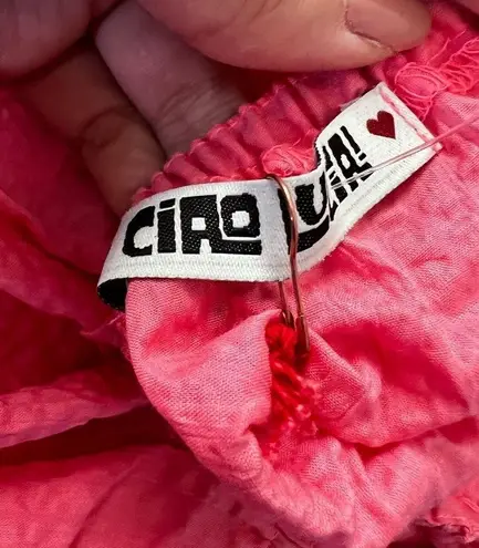 NWT CIAO LUCIA Ruffled Cropped Top Pink Sz L Size L