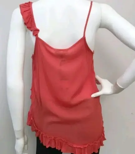 Ro & De Asymmetric Ruffle Cami Tank Top Tee M NWT