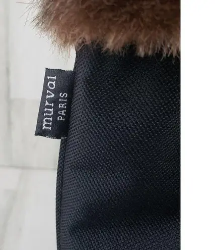 Murval Paris Black Faux Fur Tote Bag Women's Purse Monogram RSL