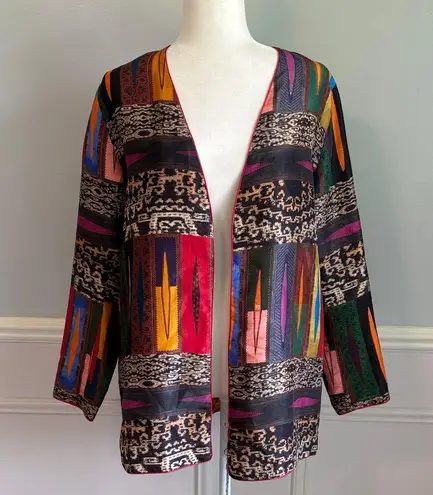 ETRO Reversible Silk Jacket Ethnic Tribal Floral XXL Neiman Marcus NEW $1005 Pink
