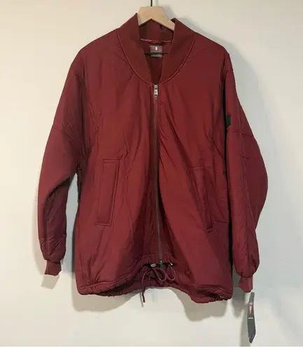 Free People Movement Oxblood Red Midnight Moon Solid Oversized Bomber Size XS