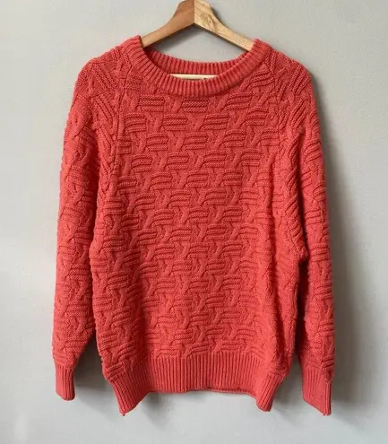 Vtg Paul Harris Women's Small 90s Acrylic Crewneck Knit Pullover Sweater Coral Orange