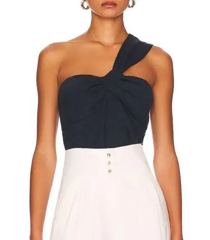 Veronica Beard NWT Belinda Ink One-Shoulder Jacquard Top