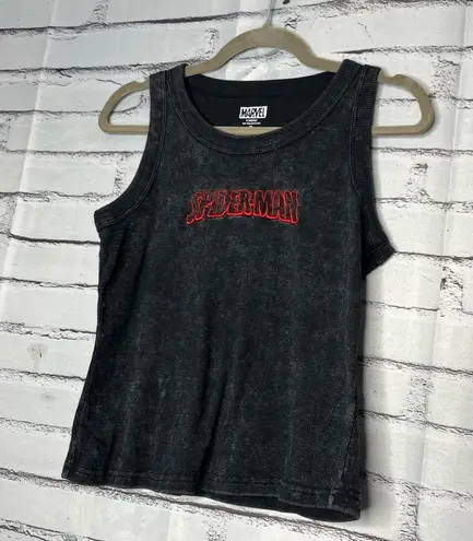 Marvel Black Spider-Man Graphic Tank Top Crew Unisex SZ M Avengers Summer