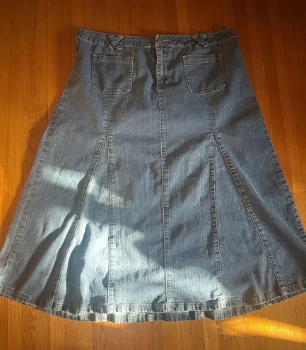 Y2K Mwah Jeans Paneled Long Blue Denim Skirt, Size 18W