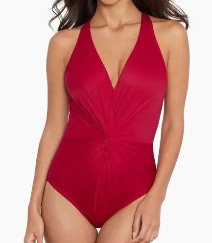 Magicsuit Women’s Drew One Piece Swimsuit Vamp Strappy Back Sz 16 Pink