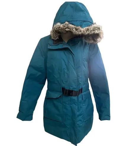 The North Face Women's  dunagiri Down  Hooded Blue Parka Puffer Jacket Large