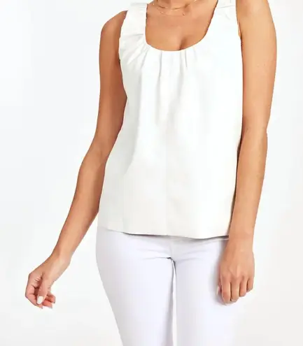 Dolce Cabo Faux Leather Sleeveless Top White Size Large