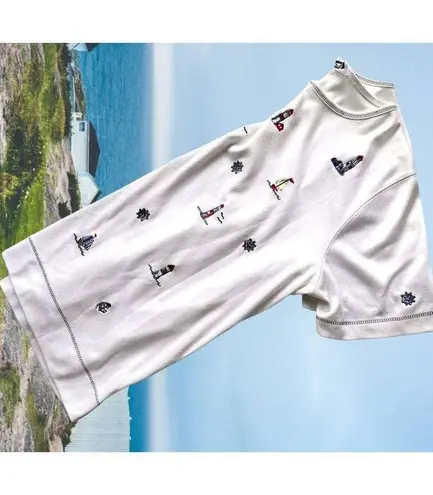 Bonworth VTG Nautical Top Sz M? White LIghthouses Sailboat Anchor Ships …