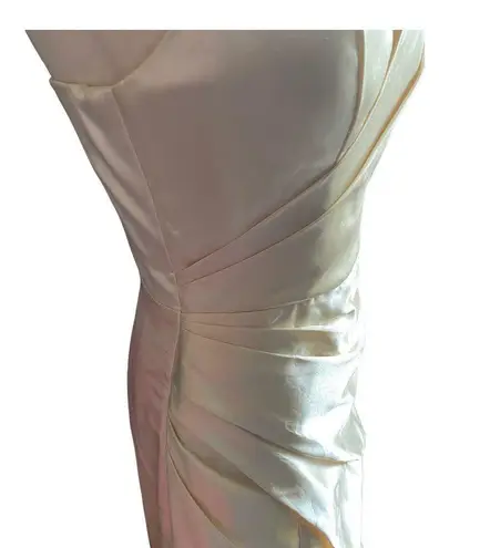 TS Couture -SATIN FEEL CREAM COLOR GOWN-SIZE SMALL