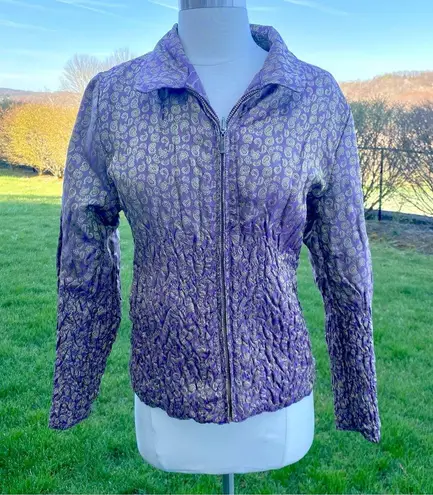 UBU Peck Your Personality Reversible Metallic Purple Zip Up Jacket