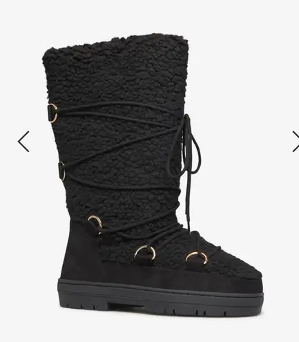 Shoedazzle Black Sherpa Boots