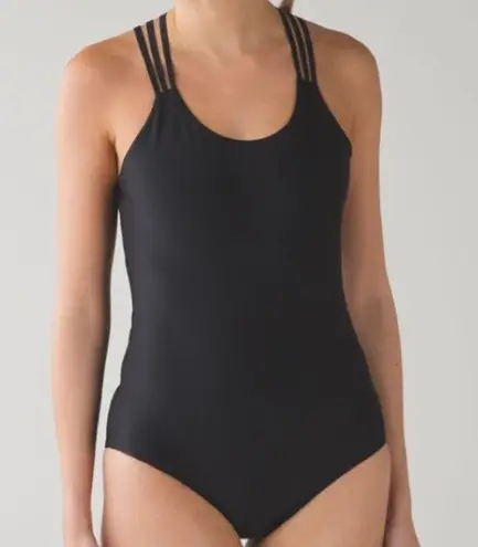 Lululemon  Swim Strappy Back One Piece size 10 in Black