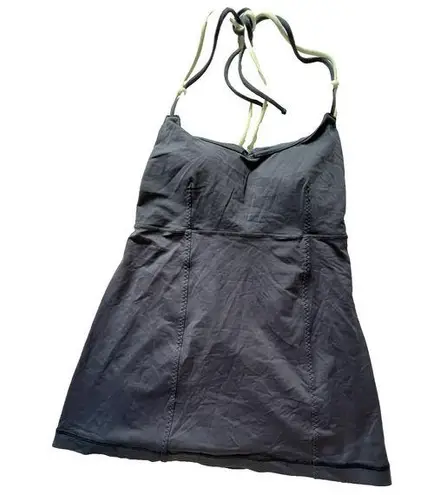 Lululemon  Athletica Top Womens Size 8 Navy Blue Sleeveless Open Back Molded Cup