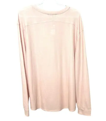 All In Motion Women’s 2XL Long Sleeve Waffle Knit Rose Pink Shirt Top NWT