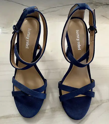 Luxury Rebel Driscoll Blue Denim Heels