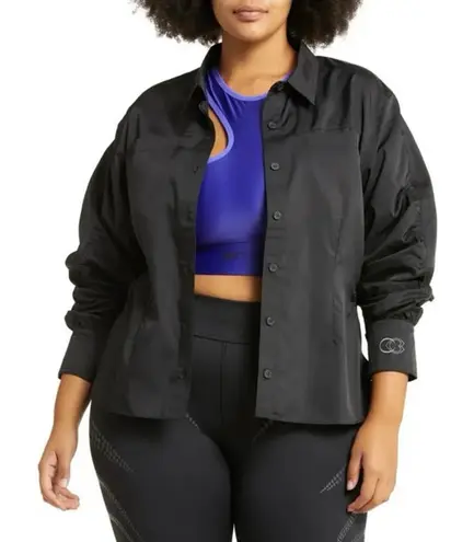 Reebok x Cardi B Black Long Ruched Sleeve Side Cutout Active Shirt NEW Size 3X