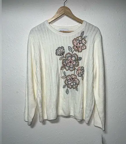 New With Tags Alfred Dunner Glacier Lake Embellished Chenille Sweater XL