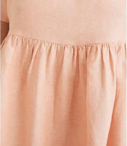 Madewell  Linen Medium Allie Mini Dress Faded Sunset Orange Pink Short Sleeve