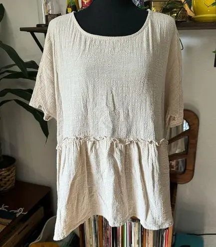 Rokoko Natural Gauzy Linen Maternity Top