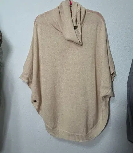 Tyler Boe 100% Cashmere Cape Size Large Tan Capsule Leather Straps MSRP $260.00