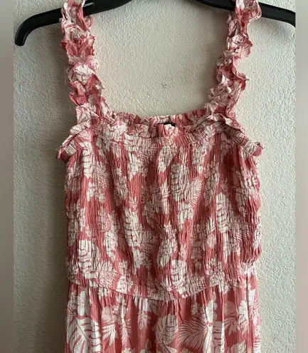 Paper Moon Floral Pink Sleeveless Mid Dress M Orange Size M