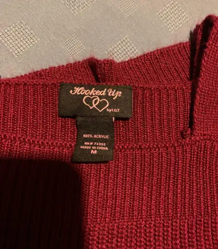 Hooked Up Red Black Sweater Size M