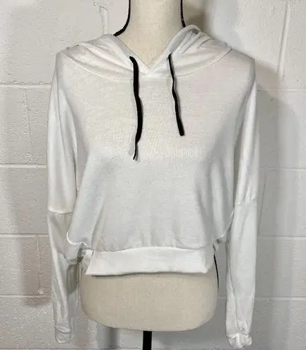 OTL Apparel Cropped White Dolman Sleeve Hoodie Size M
