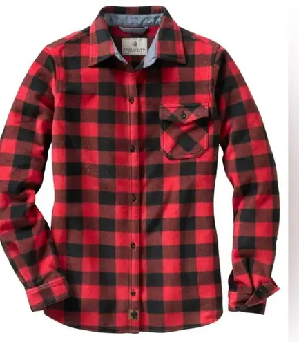 LENGENDARY WHITETAILS Trail Guide THICK Fleece Long Sleeve Button Up Shirt Red Size L
