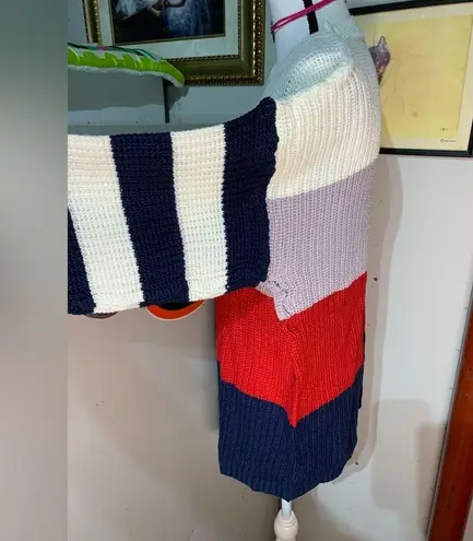 Evelyn Taylor Color Block Sweater Size L