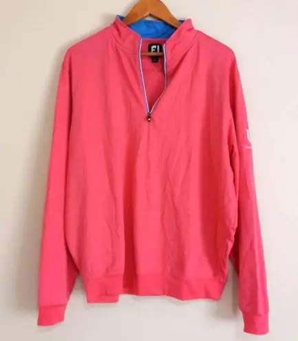 FootJoy L LSU University Club Quarter Zip Golf Pullover in Grapefruit Pink Size L
