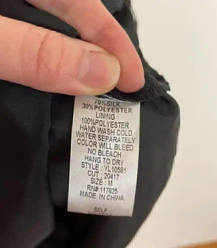 YA Los Angeles Black on Black Striped Organza Holiday Party Mini Fit Flare Dress