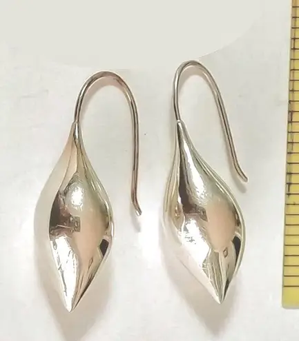 Sterling Silver MICHAEL DAWKINS Silver Gold Plated Vermeil Teardrop Earrings