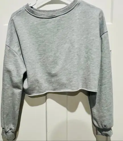 Pinches Get Stitches Cropped Sweater Sweatshirt XS Gray