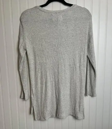 Anthropologie  Velvet by Graham & Spencer grey ribbed long sleeve top size small