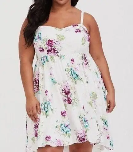 Torrid  Challis Floral High-Low Skater Dress