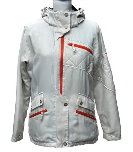 Body Glove Vintage Waterproof Cream & Orange Ski Jacket Size M Outdoors Skiing