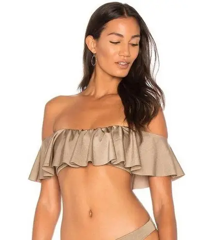 Eberjay Eberjey Tan Nude Brown Off Shoulder Bikini Top