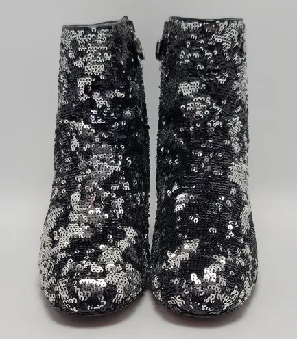 Chiara Ferragni Articolo Tomaia Black Sequin Glitter Ankle Boots Size 37