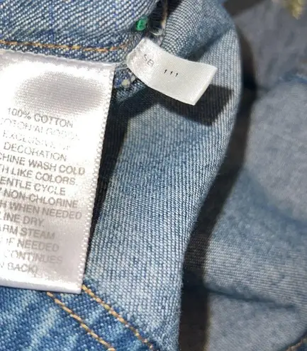 Susan Bristol Vintage 90s Y2K Casuals Embroidered and Beaded Jean Vest Size S