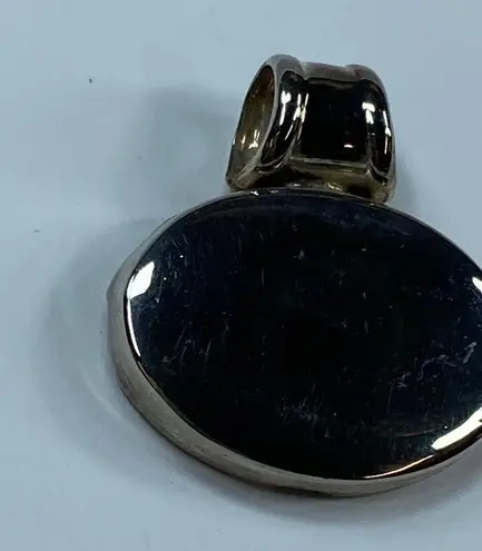 Oval Egg Shape Jewelry Silver Color Engravable Pendant Necklace Patina of Age