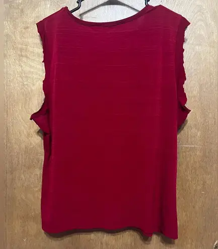 Wine Top with cut off Sleeves Red Size XL