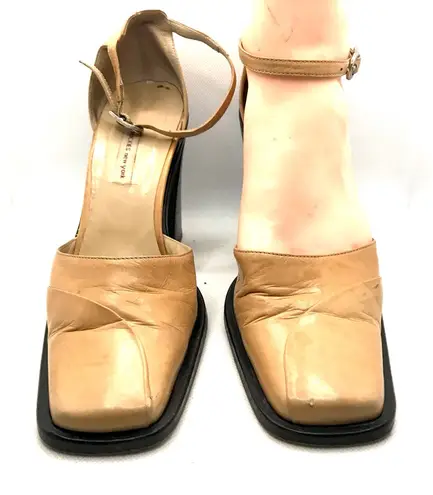 Chuckies New York Strategic VINTAGE 1990'S CHUCKIES NEW YORK STRATEGIA TAN MARY JANE LEATHER HEELS (36)