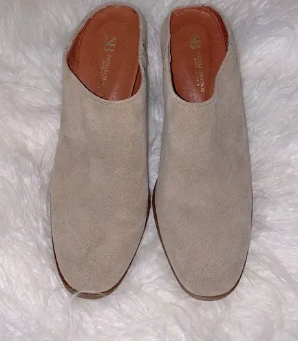 Natalia Blanco Suede Spanish Leather Slip in Mule Clog 40 Sz 9.5