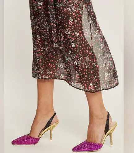 The Attico Diletta Tri Color Pink Gold Black Glitter Pumps Heels Shoes 37 NWOB Size 6