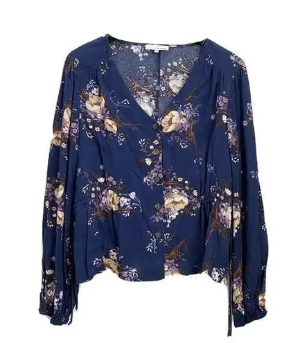 June and Hudson Floral Blouse Long Sleeve Top M